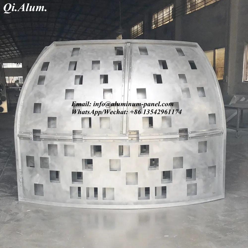 panneaux aluminium incurvés pour mur-rideau — Foshan Qi Aluminum Decorative Materials Co. Ltd