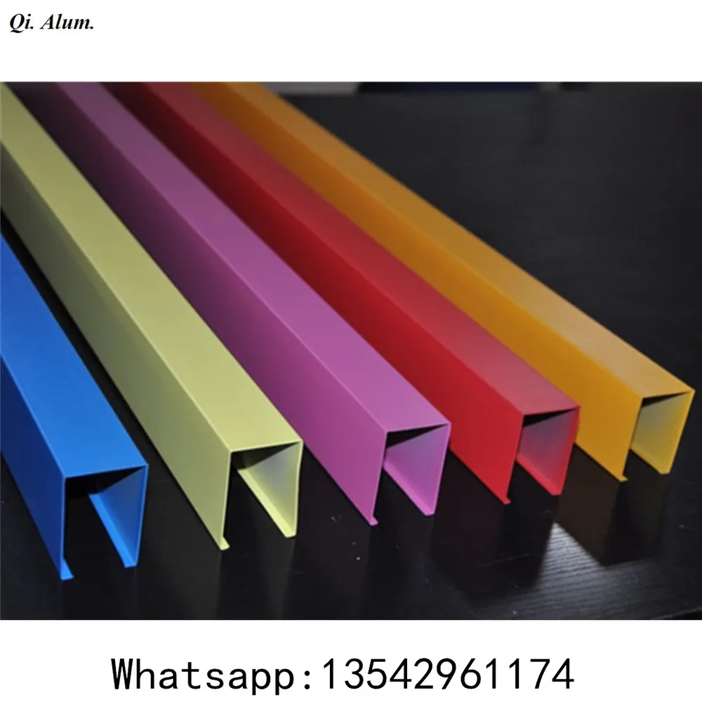 Canal U en aluminium pour plafond, tube en aluminium pour salles de conférence et hôtels — Foshan Qi Aluminum Decorative Materials Co. Ltd