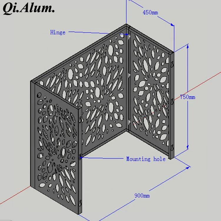 Panneau décoratif en aluminium pour habillages de climatiseur, protection — Foshan Qi Aluminum Decorative Materials Co., Ltd