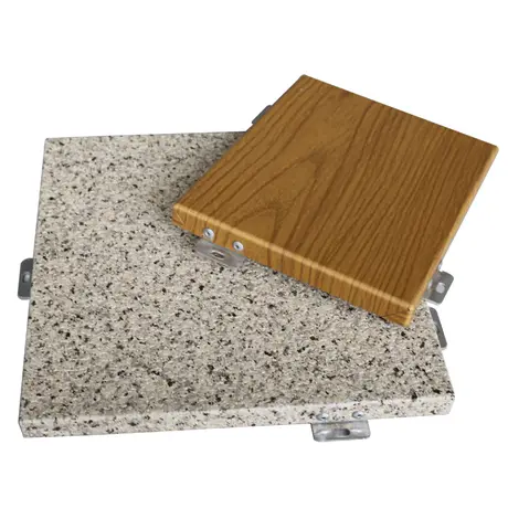 Panneaux alu solides matériaux de construction étanches revêtus de bois et de pierre