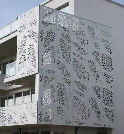 Feuilles de matériaux de construction extérieurs JOTUN, revêtement poudre en aluminium, panneaux de revêtement mural perforés