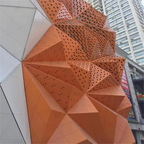 Panneaux pleins de revêtement mural 3D pour façade, panneau décoratif pour mur-rideau vue 4