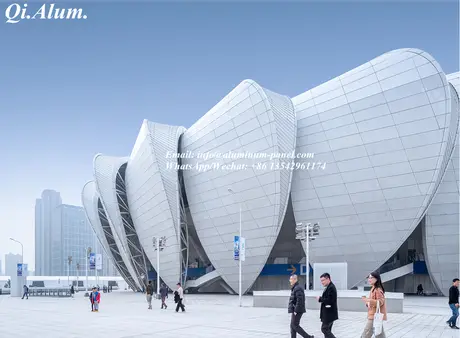 Panneau de revêtement aluminium design moderne pour solutions de façade métallique vue 3