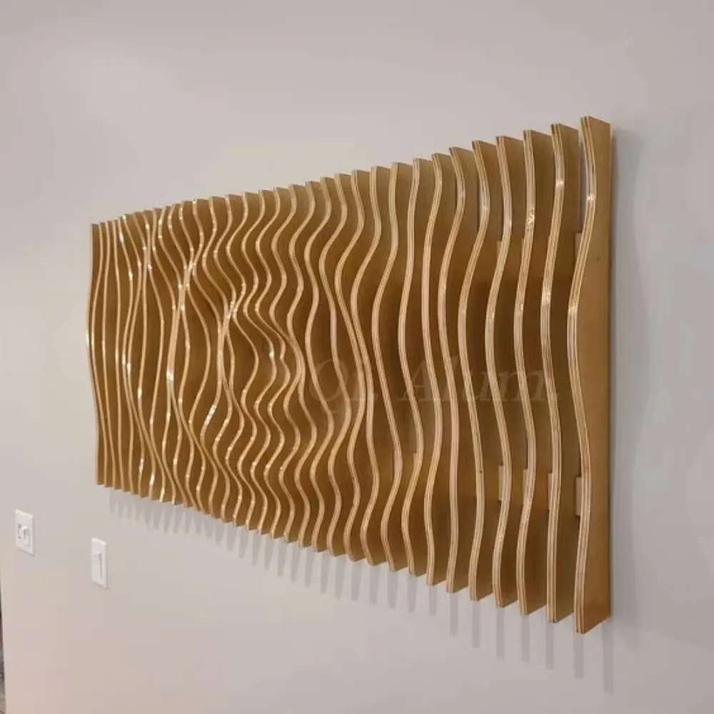 Revêtement mural en aluminium 3D ondulé personnalisé pour décoration murale intérieure — Foshan Qi Aluminum Decorative Materials Co. Ltd