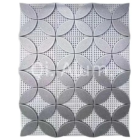 panneau aluminium plein décoratif sur mesure gravé 3D, projet extérieur, mur architectural en métal perforé, façade aluminium vue 5