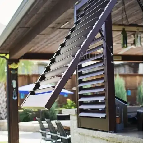 Volets anti-tempête, volet bahama, volet coulissant extérieur en aluminium pour porte, fenêtre, volets premium qualité durables vue 5