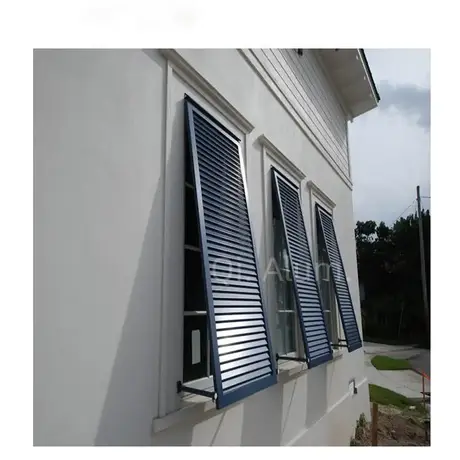 Volets anti-tempête, volet bahama, volet coulissant extérieur en aluminium pour porte, fenêtre, volets premium qualité durables vue 2