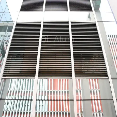 Panneaux de revêtement à lames en section boîte en alliage d'aluminium, façade extérieure, mur-rideau vue 5
