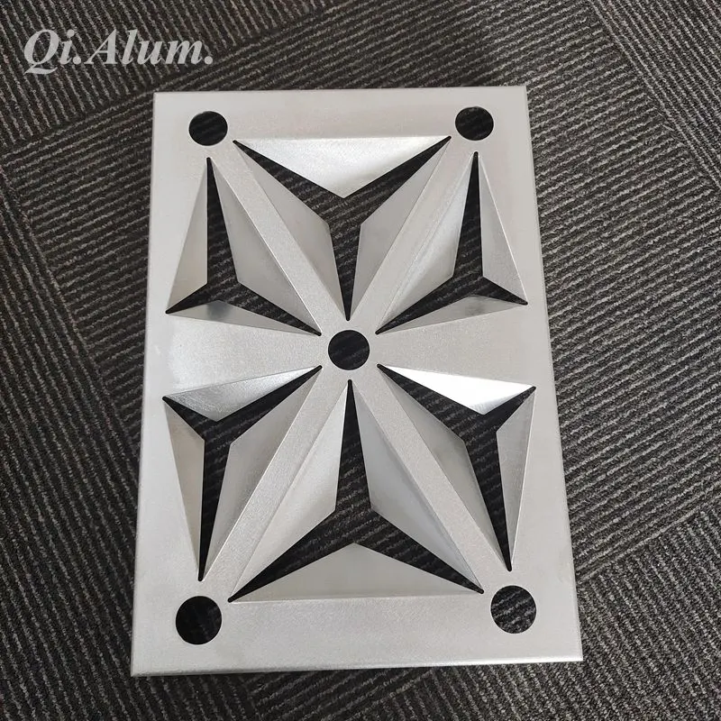 Panneau mural en aluminium épais 2,5 mm, panneau décoratif façade en coupe CNC 3D pour mur extérieur — Foshan Qi Aluminum Decorative Materials Co. Ltd