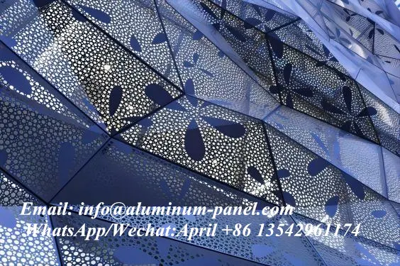 Panneaux de façade extérieure en aluminium plein, conception de panneaux de revêtement perforés — Foshan Qi Aluminum Decorative Materials Co., Ltd