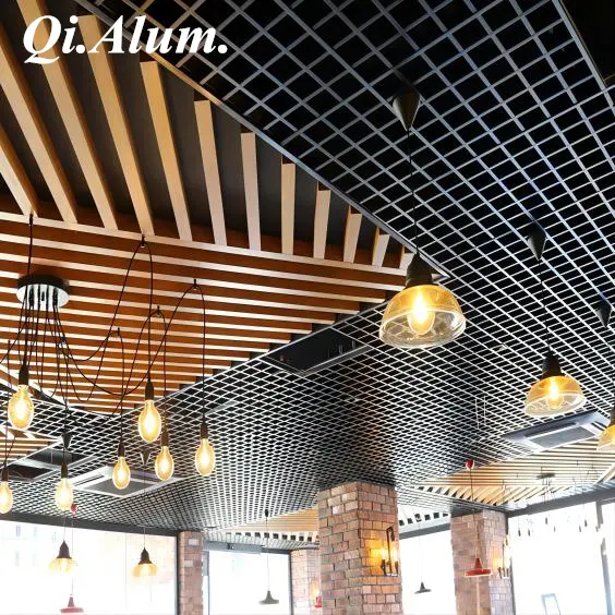 Plafonds suspendus intérieurs en aluminium pour plafonds à caissons 3D — Foshan Qi Aluminum Decorative Materials Co. Ltd