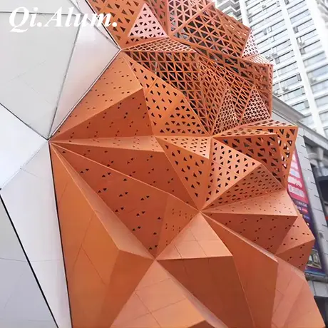 Panneaux extérieurs décoratifs revêtement de façade panneau mural 3D en aluminium