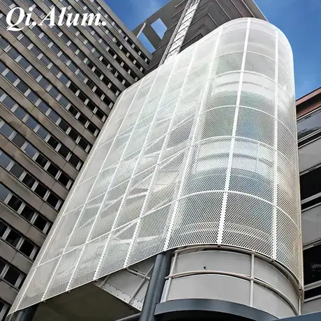 Méseau métallique en aluminium perforé extérieur personnalisable pour revêtement de façade