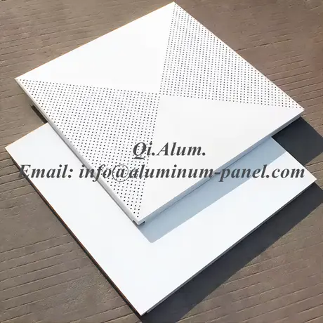 Plafond acoustique en aluminium 600×600 panneau métallique décoratif pour bureau