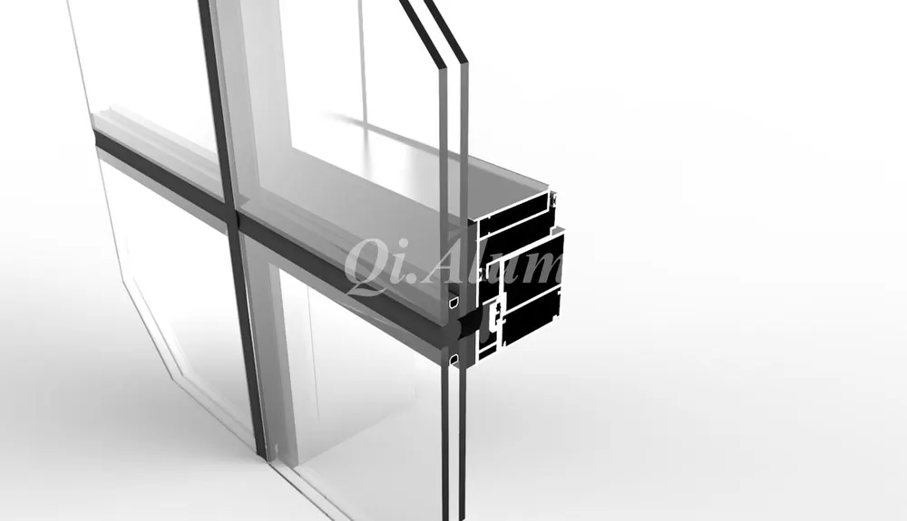 Cloison de rideau de verre sans cadre invisible — Foshan Qi Aluminum Decorative Materials Co., Ltd