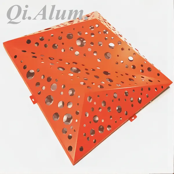 Panneau publicitaire en aluminium perforé, panneau façade perforé, panneaux 3D pour murs — Foshan Qi Aluminum Decorative Materials Co. Ltd