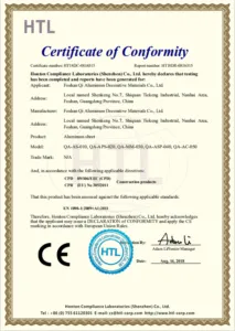 Certificat Qi Aluminum